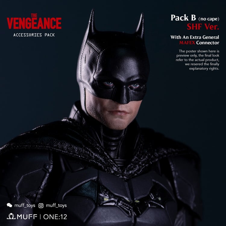 Muff toys1 / 12 Scale new Batman Pattinson night Avenger accessories ...