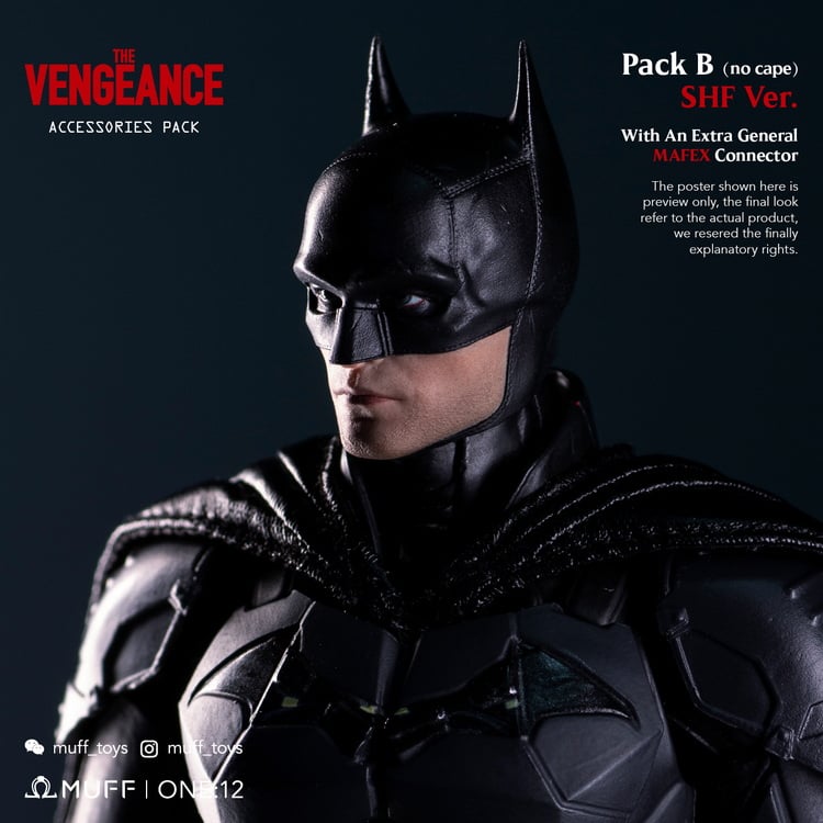 Muff toys1 / 12 Scale new Batman Pattinson night Avenger accessories ...