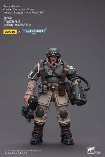 【In Stock】JoyToy JT7936 1/18 Warhammer 40,000 Astra Militarum Cadian Command Squad Veteran Sergeant with Power Fist