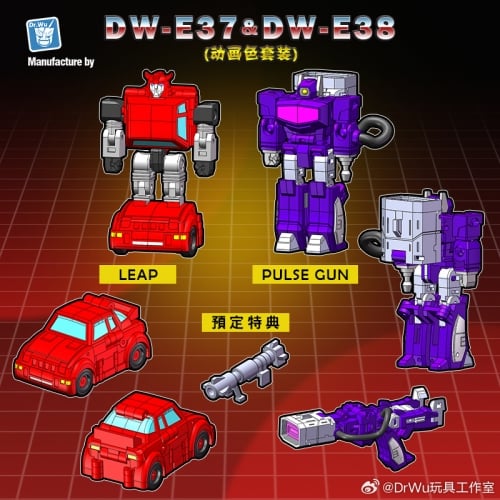 【Pre-order】DR.WU DW-E37 Leap Cliffjumper & DW-E38 Pulse Gun Shockwave Animation Color Set of 2