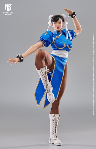 【Pre-order】Star Man 1/6 MS-008 Street Fighter Female Fighter Chun-Li Blue Cheongsam Version Action Figure